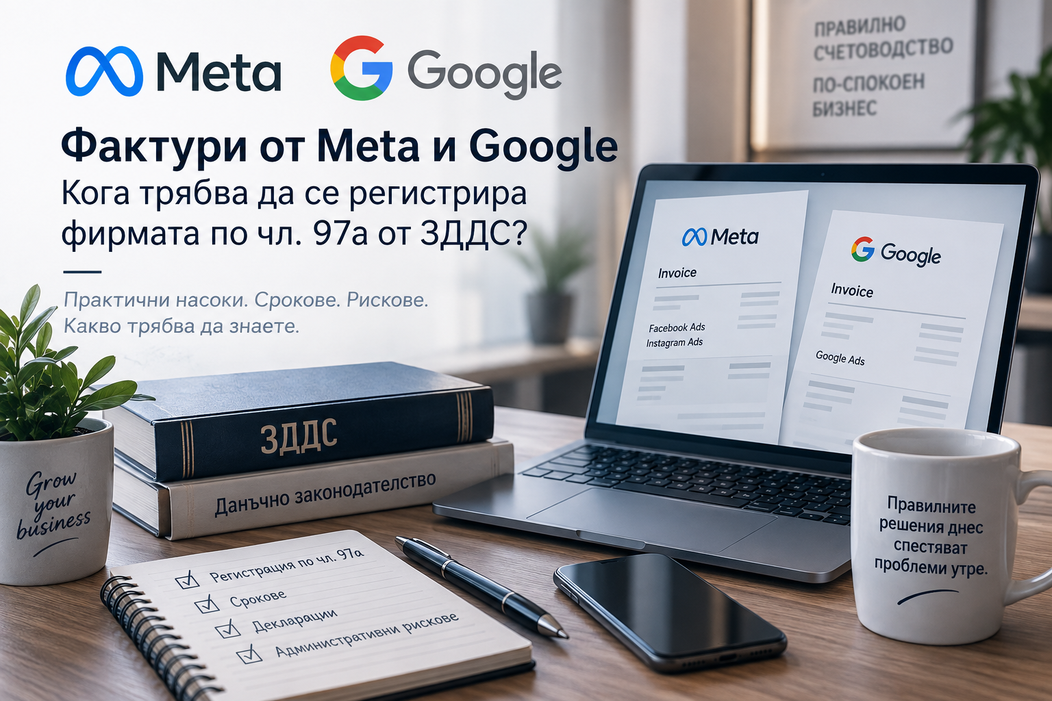 Фактури от Meta, Google и други чуждестранни доставчици – кога възниква задължение за регистрация по чл. 97а ЗДДС
